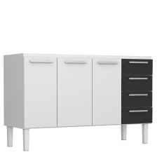 GABINETE DE AÇO PARA PIA DE 1,50MT PRETO COZIMAX
