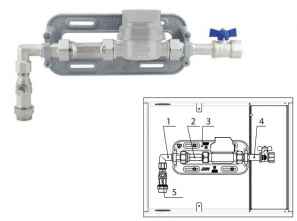 KIT CONEXÃO P/ CAIXA DE 1 HIDRÔMETRO UNIVERSAL CAESB/SANEAGO METAL AW.