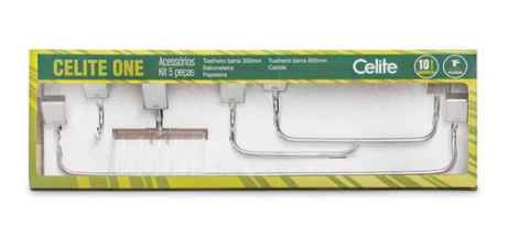 KIT P/ BANHEIRO 5 PEÇAS CROMADO CELITE ONE