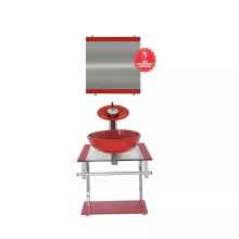 CONJUNTO GABINETE DE VIDRO PARA BANHEIRO HAVAÍ 40CM VERMELHO VILDREX
