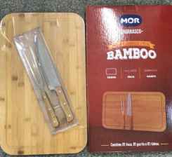 CONJ. CHURRASCO BAMBOO (TABUA RET 30 X 50) MOR.