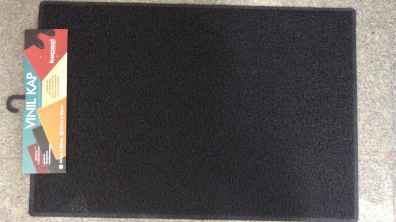 TAPETE VINIL BR 60 X 90 SILVER PRETO 10MM (01570301) KAPAZI