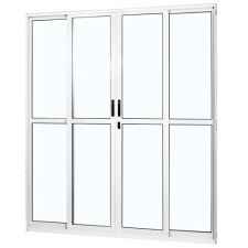 ESQ MGM PORTA CORRER 4 FOLHAS SOLIDA  ALUMINIO BR VIDRO LISO 2,10X2,00 (246)