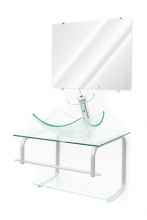 CS-CONJUNTO GABINETE DE VIDRO PARA BANHEIRO JACARTA 70CM BRANCO VILDREX