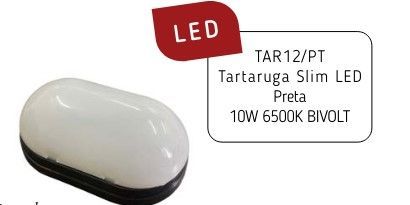 NS- ARANDELA TARTARUGA LED SLIM PRETA BIVOLT 10W (TAR12/PT) KIN