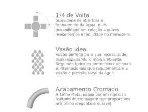 TORNEIRA PAREDE MEDIA EM METAL CROMADA (U) LUXO NAPOLES CIVITT-4786