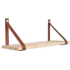 PRATELEIRA TIRAS COURO 60X20CM PINUS/MARROM (1171FPA26.0167/0209) DICARLO