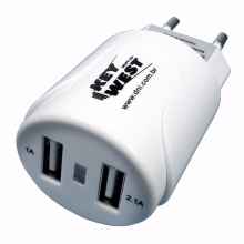 CARREGADOR DE VIAGENS USB COM 2 SAÍDAS BIVOLT 127/220V DNI 7085