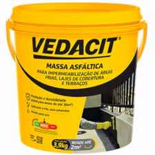 MASSA ASFALTICA FRIOASFALTO IMPERMEABILIZANTE A BASE DE ASFALTO GALÃO 3,9KG VEDACIT (REF. 121784)